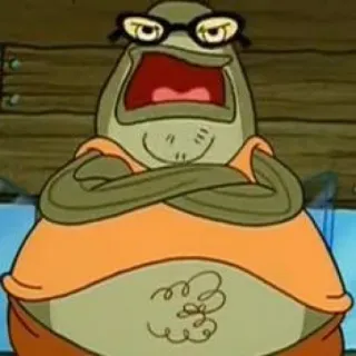 🙅‍♂️ 57c804e7 bob esponja, pez, dibujos animados, enfadado, gafas whatsapp sticker