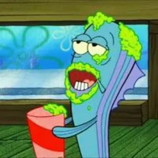 🥃 91ea6b9b bob esponja, dibujos animados, pez, nickelodeon, tonto, gracioso whatsapp sticker