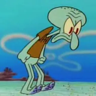 😡 985c7f2f Squidward Tentacles SpongeBob SquarePants calamardo, bob esponja, dibujos animados, enfadado, gruñón whatsapp sticker