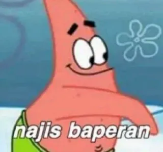 ⭐️ 8ee32294 Patrick Star SpongeBob SquarePants najis baperan patrick star, spongebob, cartoon, meme telegram sticker