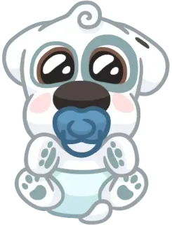 👶 c2730c91 bayi, anjing, kartun, binatang, lucu, empeng telegram sticker