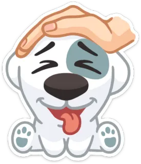 โบ๏ธ 3b01647a dog, pet, animal, cute, happy, affection, hand telegram sticker