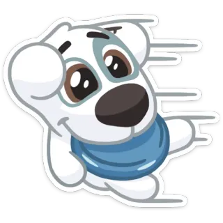 โน 50d8c889 dog, cartoon, frisbee, running, cute, animal telegram sticker