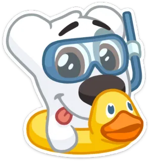 ๐ e0b27f0b animal, bear, swim, duck, cute telegram sticker