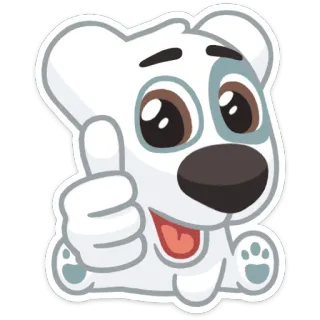 👍 54b2c2b0 anjing, jempol, kartun, stiker, positif whatsapp sticker