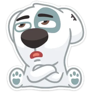 ☹️ a22fc4e2 anjing, kartun, stiker, binatang, hewan peliharaan, bosan, kecewa whatsapp sticker