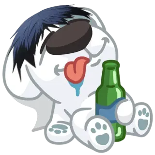 🍾 56be75a2 cartoon, animal, drinking, party, alcohol, fun telegram sticker