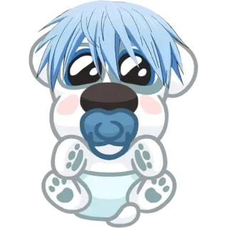 👶 c9ed7083 baby, anime, cute, pacifier, cartoon, infant, digital art telegram sticker