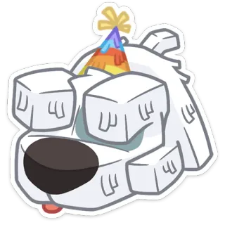 🙈 1491dd67 강아지, 파티, 축하, 모자, 만화 telegram sticker