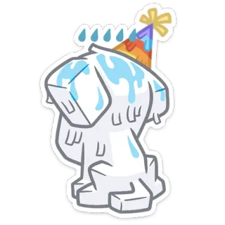 😓 d14b2d46 개, 생일, 파티, 축하, 만화, 스티커 telegram sticker