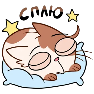 😴 30807bf1 gn kucing, tidur, kartun, imut, bintang, selamat malam telegram sticker