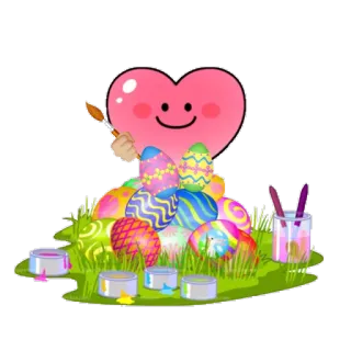 Spring & Easter Heartfaces telegram stickers