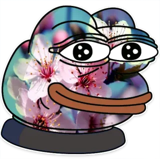 🙂 ef12ddcf Pepe the Frog pepe, frosch, meme, blüte, blumen, süß whatsapp sticker