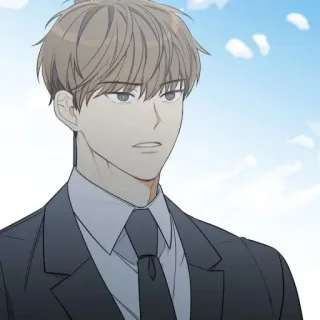 ☕️ aeb63a3a 애니메이션, 남자, 정장, 만화, 초상화, 넥타이 telegram sticker