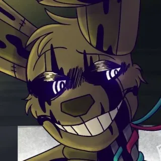 🌟 3995249e Springtrap Five Nights at Freddy's Animatronic, Horror, Videogame, Konijn, Eng telegram sticker