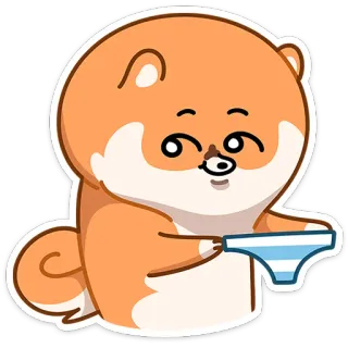 😏 39cbbdf4 cartoon, animal, underwear, funny, cute, dog, joke telegram sticker