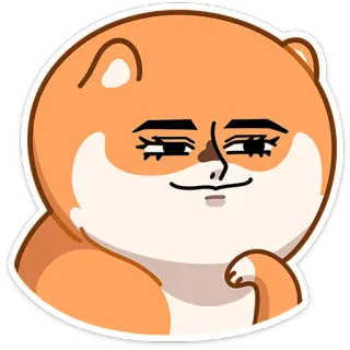 😏 e0d0e3e1 dog, cartoon, animal, meme, funny, cute, shiba inu telegram sticker