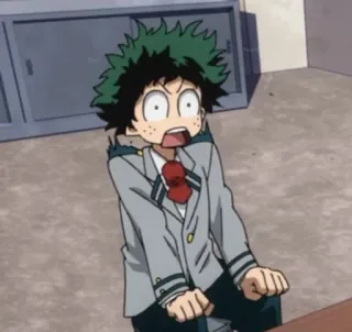 😉 36134da2 Izuku Midoriya My Hero Academia 动漫, 我的英雄学院, 绿谷出久, 卡通, 震惊, 惊讶 telegram sticker