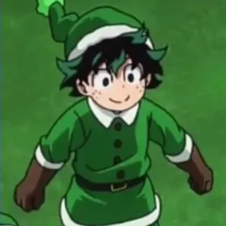 ☺️ 36854d87 Izuku Midoriya My Hero Academia 动漫, 圣诞节, 精灵, 我的英雄学院, 绿谷出久 telegram sticker