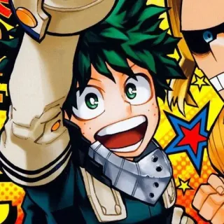 😀 42ecbdae Izuku Midoriya My Hero Academia 动漫, 漫画, 我的英雄学院, 绿谷出久, 德久, 欧尔麦特 telegram sticker