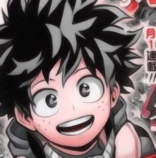 😀 6e9dd458 Izuku Midoriya My Hero Academia 动漫, 漫画, 我的英雄学院, 绿谷出久, Deku, 卡通 telegram sticker