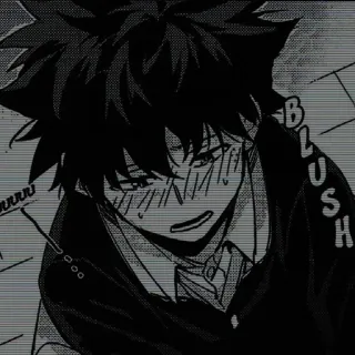 🥵 716bbcda BLUSH 动漫, 脸红, 漫画, 男孩, 情绪化 telegram sticker