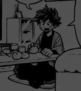 😀 785f0713 Izuku Midoriya My Hero Academia 动漫, 漫画, 我的英雄学院, 绿谷出久, 食物 telegram sticker