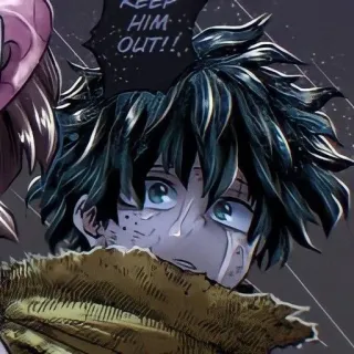 😔 c229fa3a Izuku Midoriya My Hero Academia KEEP HIM OUT!! 动漫, 漫画, 我的英雄学院, 绿谷出久, 德久 telegram sticker