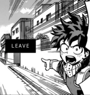 😡 c5b69b48 LEAVE 动漫, 漫画, 离开, 指, 卡通, 表情 telegram sticker