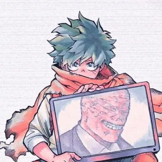 😞 fd7ccab2 Izuku Midoriya My Hero Academia 动漫, 漫画, 超级英雄, 反派, 角色, 同人画 telegram sticker