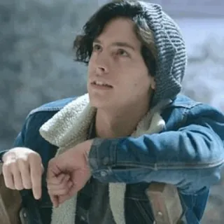 🍁 b481d894 Jughead Jones Riverdale Drama adolescente, Serie de TV, Cole Sprouse, Retrato de personaje telegram sticker