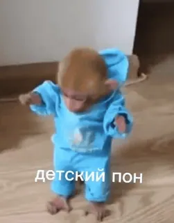 👶 af026c84 детский пон Tier, Affe, Kleidung, süß, tanzen telegram sticker