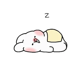 😴 eb5b5102 Kartun, Binatang, Kelinci, Mengantuk, Lucu, Kawaii telegram sticker