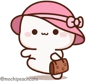 ☺️ 4d5c8bb5 lindo, kawaii, animal, sombrero, bolso whatsapp sticker