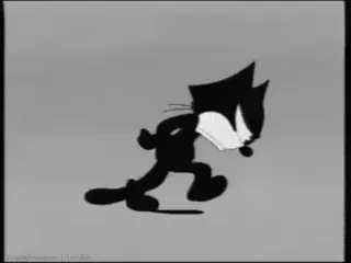 🖤 ceb99e95 Felix the Cat hoạt hình, phim hoạt hình, mèo, trắng đen, retro, cổ điển telegram sticker