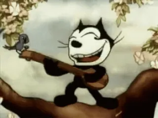 🖤 ef88af28 Felix the Cat hoạt hình, mèo, âm nhạc, cổ điển, nhân vật, hoạt hình telegram sticker