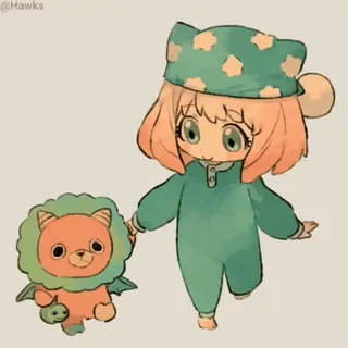 🌙 052f69bd Anya Forger Spy x Family anya forger, spy x family, anime, cartoon, süß, chibi, fanart, kind, cartoon whatsapp sticker