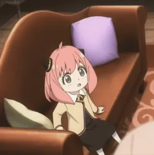 😨 9d1e2243 Anya Anime, Kind, Cartoon, Mädchen, Rosa Haare whatsapp sticker