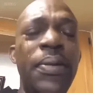 😢 ebb27b29 sad, crying, black, man, emotional, tears telegram sticker