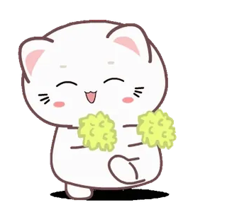 🥳 6365ec31 kucing, pemandu sorak, imut, hewan, kawaii, pom-pom, bersorak, kartun telegram sticker