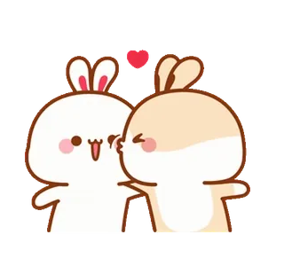 😘 35275675 conejo, conejos, lindo, amor, besos, animal, dibujos animados telegram sticker
