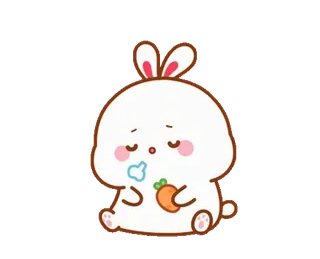 😮‍💨 a156cc8c conejo, lindo, zanahoria, dormilón, adorable, dibujo, kawaii telegram sticker