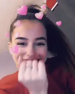 👁‍🗨 326b6ca9 woman, hearts, selfie, portrait, beauty, young adult, girl telegram sticker