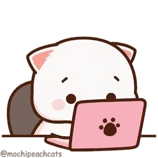 🙆‍♀️ 7a6c37d2 gato, laptop, fofo, animal, animal de estimação, desenho animado telegram sticker