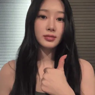 🦷 2011c92d mulher, retrato, polegar para cima, menina, asiática, coreana whatsapp sticker