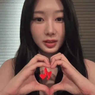 🦷 887baeed coração, coreano, mulher, amor, gesto whatsapp sticker