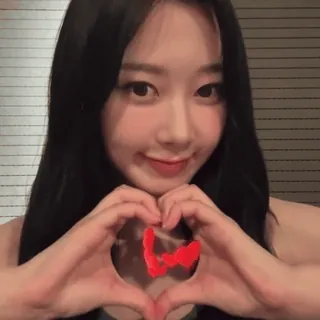 🦷 bd8ebf1f coração, amor, mulher, sorriso, retrato, coreano whatsapp sticker