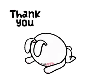 🙇‍♂️ 3265a0a4 Thank you 감사합니다, 토끼, 귀여운, 동물, 만화 telegram sticker