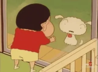 😁 0b2240e3 Shin-chan Crayon Shin-chan Anime, Kartun, Anjing, Jendela, Lucu, Imut, Anak whatsapp sticker