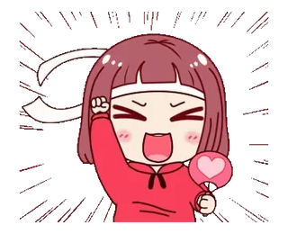 ✊ 1033da3e 动漫女孩, 庆祝, 欢呼, 快乐, 粉丝, 爱心 telegram sticker